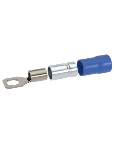 Наконечник НКИ 1,5-2,5 М5 (D5,3мм) с отверстием под винт (100 шт) (2B5P-DS-PVC). Наконечник с отверстием под винт и изолированным фланцем ПВХ, двойная гильза. ДКС в Вологде