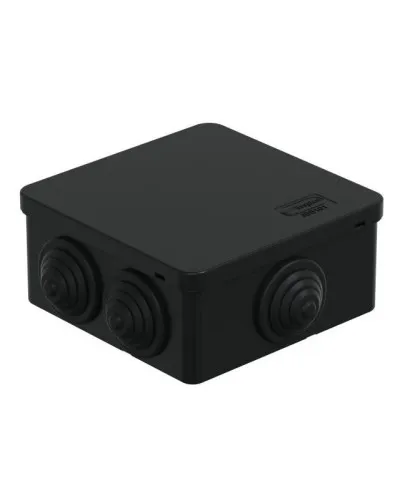 Коробка JBS101 100х100х55, 6 вых., IP55, черная (44037BL-1). Коробка монтажная. Экопласт в Вологде