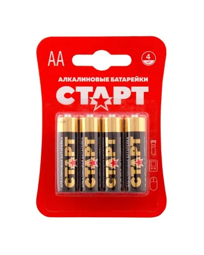СТАРТ LR6-BL4 (1,5 В, AA, LR6), упак. 4 шт. БЛИСТЕР. Алкалиновые батарейки. СТАРТ в Вологде